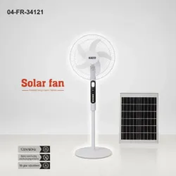 VENTILADOR RECARGABLE DE PEDESTAL 16" SACO + PANEL SOLAR (LHZ)