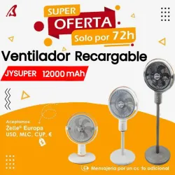 VENTILADOR RECARGABLE JYSUPER 12" TELESCÓPICO
