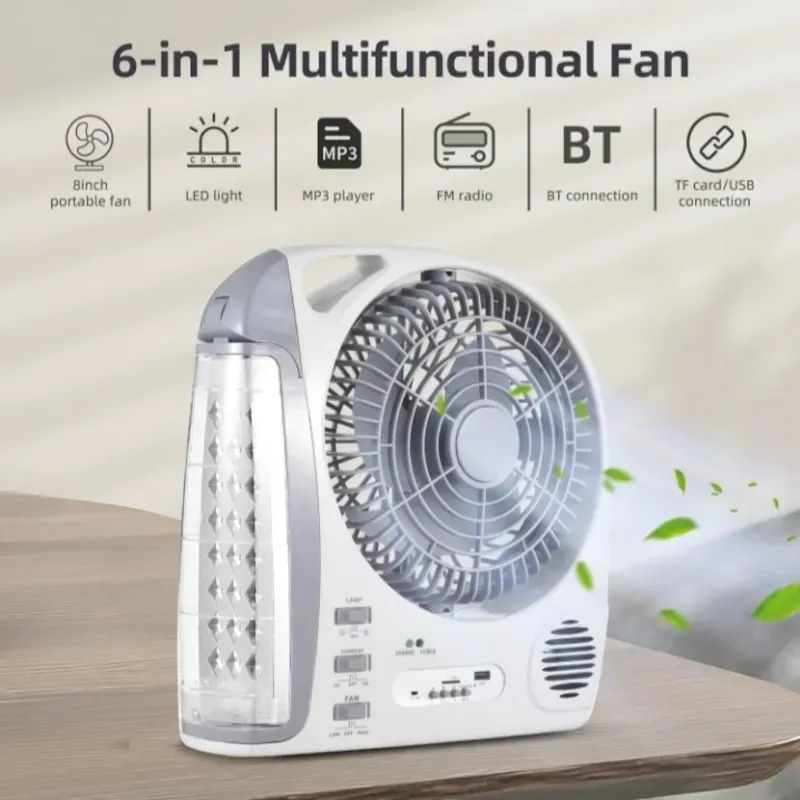 VENTILADOR RECARGABLE PORTÁTIL 6 EN 1 