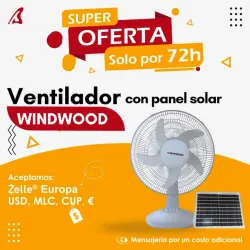 VENTILADOR RECARGABLE WYNDWOOD 16" + PANEL SOLAR