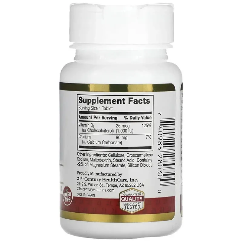 21st Century D3 25 mcg (1000 UI)