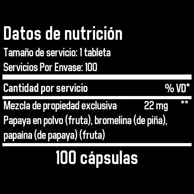 21st Century, Enzimas de papaya masticables, 100 comprimidos