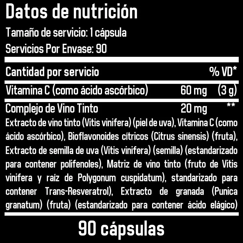 21st Century, Extracto de vino tinto con resveratrol, 90 cápsulas