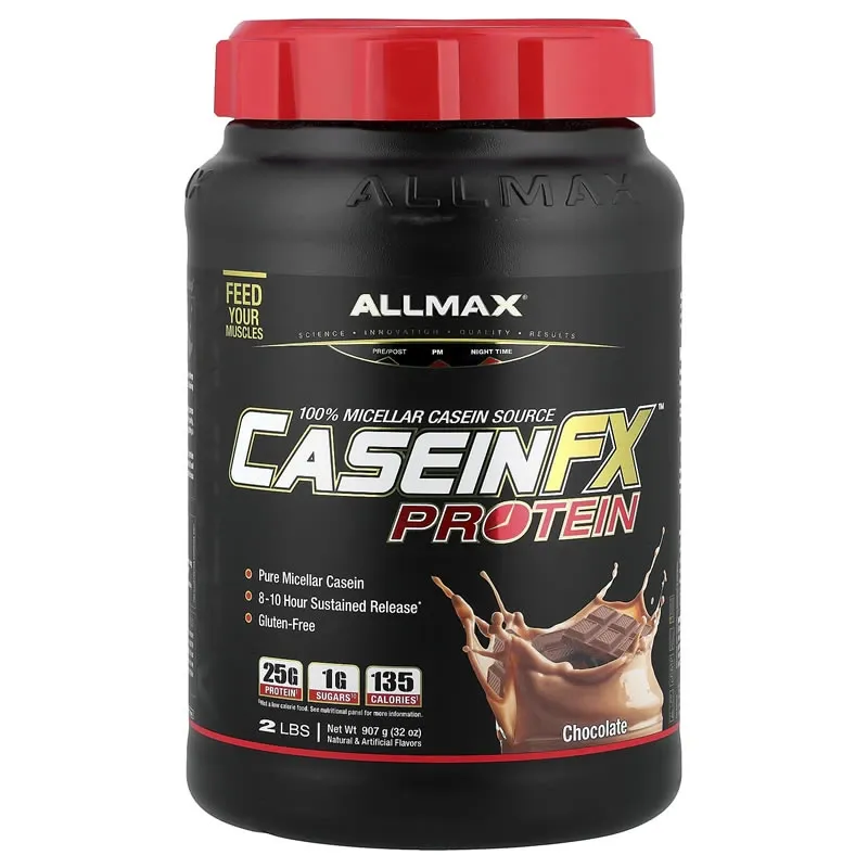 ALLMAX Casein-FX Proteína en polvo, chocolate, 2 libras, 27 porciones