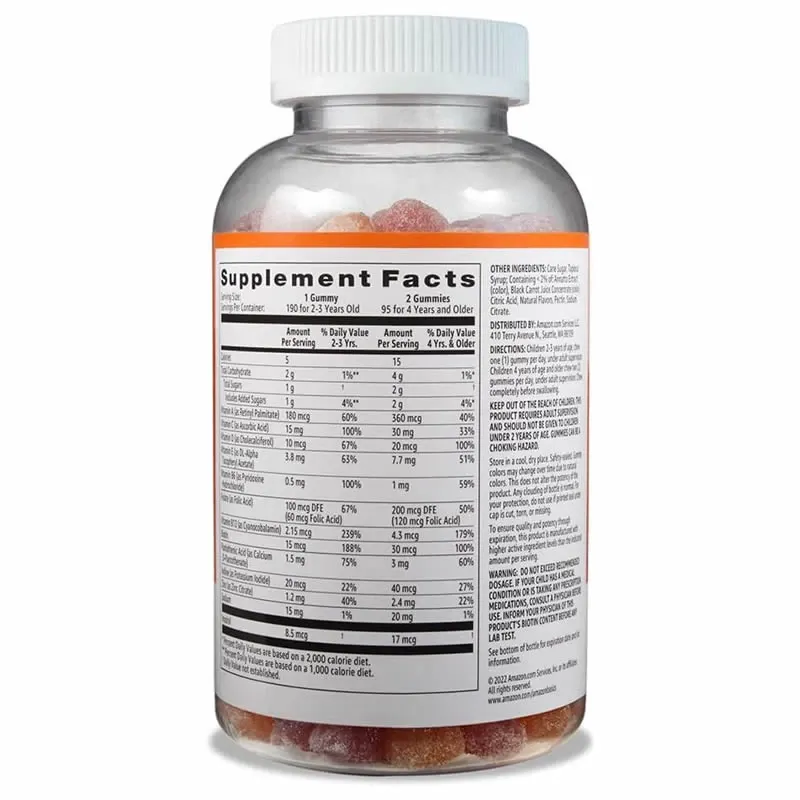Amazon Basics Gomitas multivitamínicas para niños