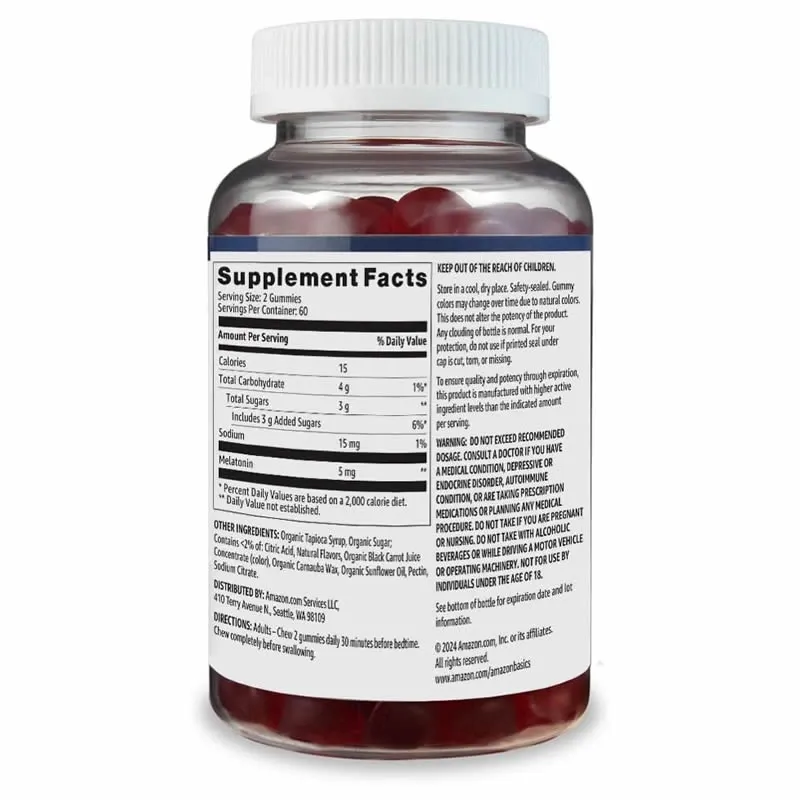 Amazon Basics Melatonina, 5 mg, 120 unidades