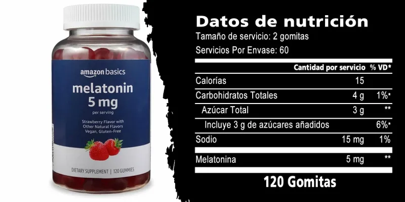Amazon Basics Melatonina, 5 mg, 120 unidades