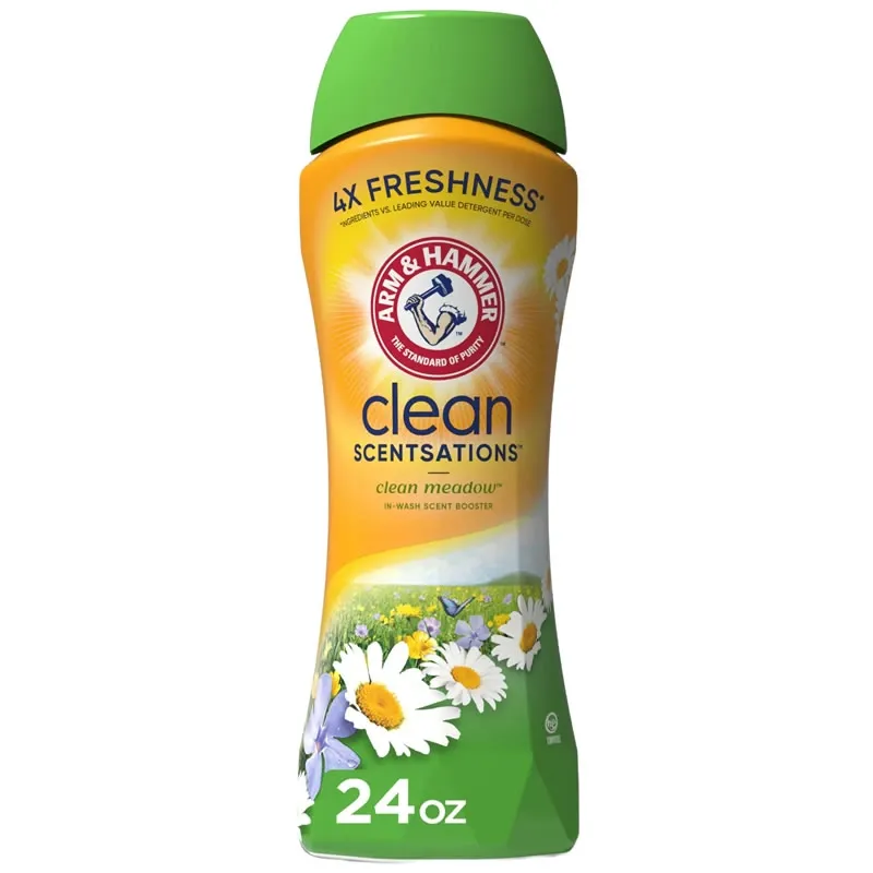 ARM & HAMMER Clean Scentsations Potenciador de Aroma para Lavado, Potenciador de Aroma para Lavandería, Aroma Limpio para Pradera, 24 Oz