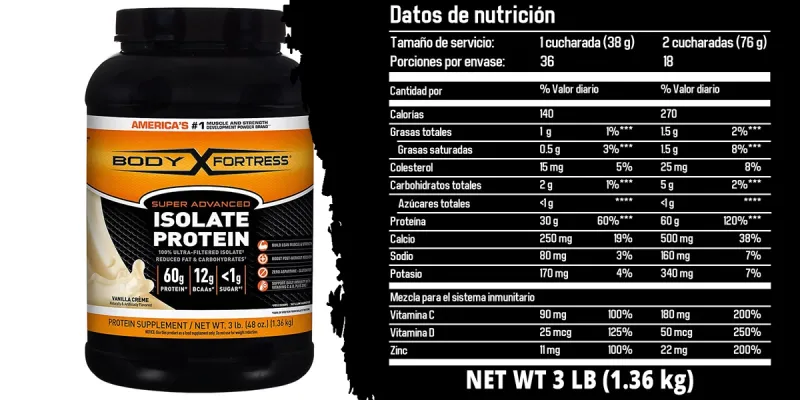 Body Fortress Super Advanced Isolate Protein 3 lb