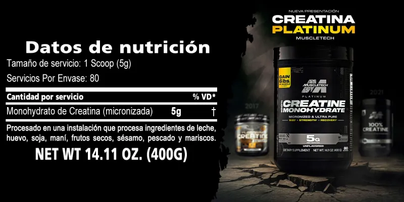 Creatina Muscletech Platinum 100% Creatine 2025
