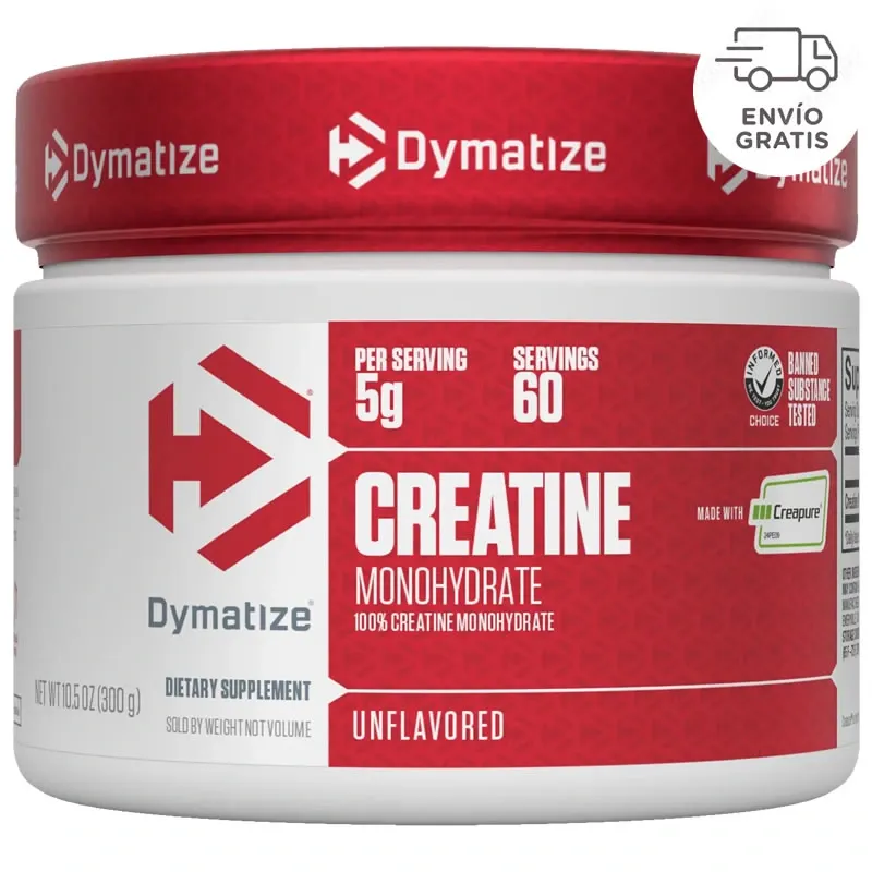 Dymatize Monohidrato de creatina con Creapure®, 100% en polvo, 60 porciones (10.58 oz), creatina para mujeres y hombres