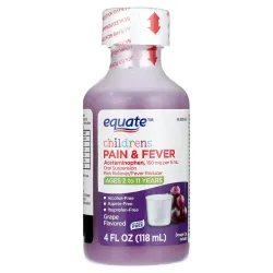 Equate Suspensión Oral de Acetaminofén para el Dolor y la Fiebre para Niños, 160 mg, de 2 a 11 Años, 4 fl oz