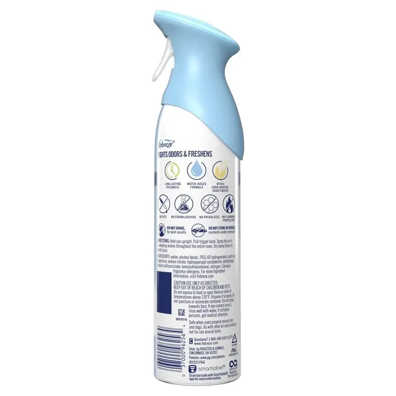 Febreze Ambientador en Spray, Spray para Sala de Lucha contra Olores, Lino y Cielo, 8.8 Oz
