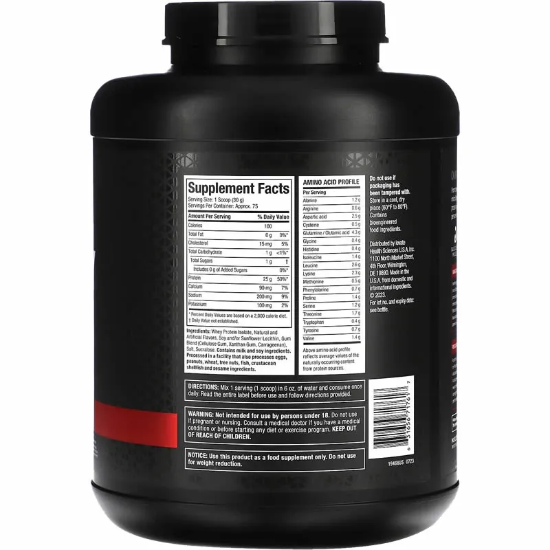 ISOWHEY 100% Whey Protein Isolate 5LB