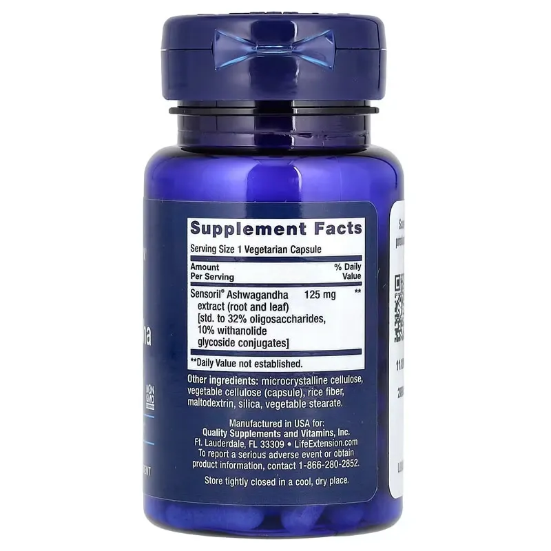 Life Extension, Ginseng indio optimizado, 125 mg, 60 cápsulas vegetales 