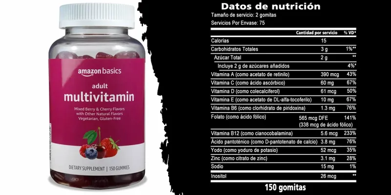 Amazon Basics Gomitas multivitamínicas para adultos