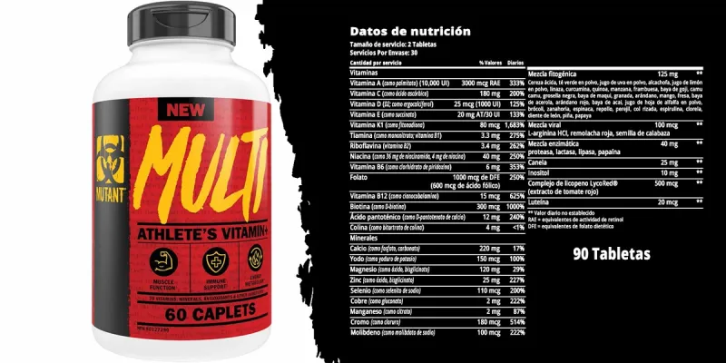 Multivitaminas Mutant Multi Athlete's 