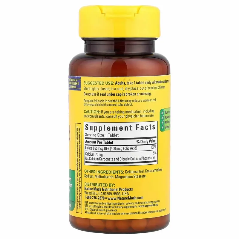 Nature Made Ácido Fólico 400 mcg 250 Tabletas