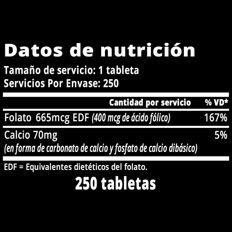 Nature Made Ácido Fólico 400 mcg 250 Tabletas