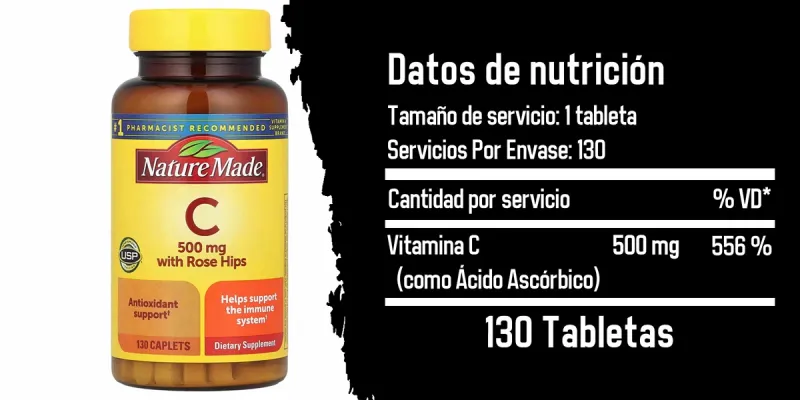 Nature Made, Vitamina C, 500 mg, 130 comprimidos