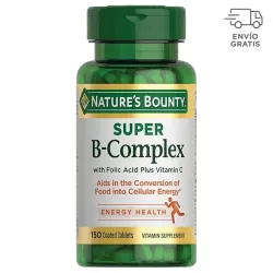 Nature's Bounty Super Complejo-B con Acido Fólico Más Vitamina C, 150 Tabletas 