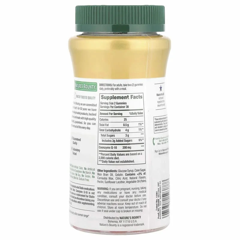 Nature's Bounty, Gomitas con CoQ-10, Melocotón y mango, 60 gomitas (100 mg por gomita) 