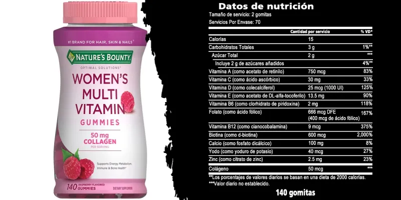 Nature's Bounty Optimal Solutions, Gomitas multivitamínicas para mujer para apoyo inmunológico