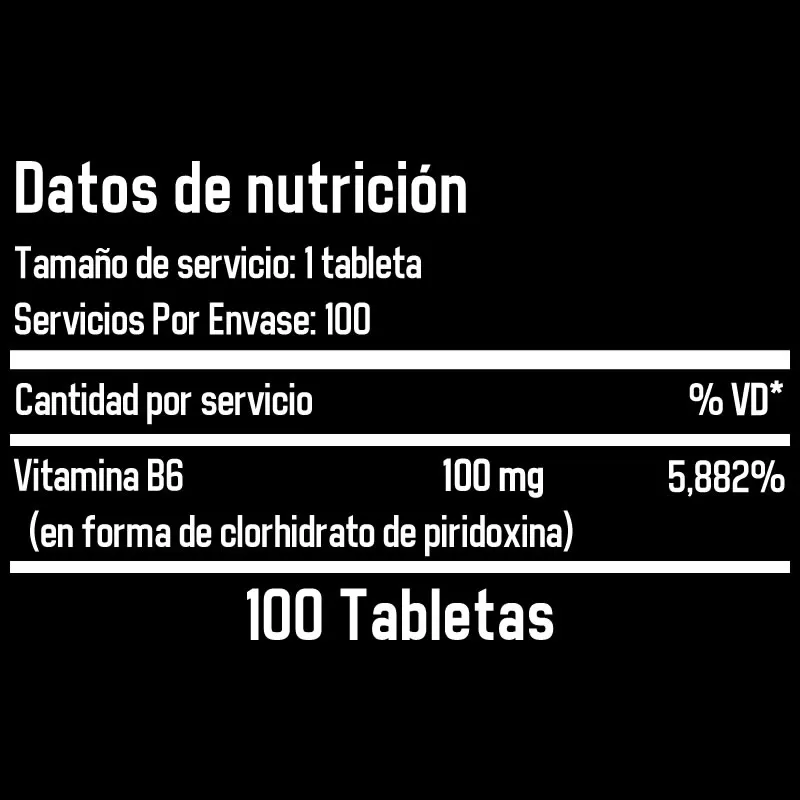Nature's Bounty Vitamina B6, 100 mg, 100 tabletas