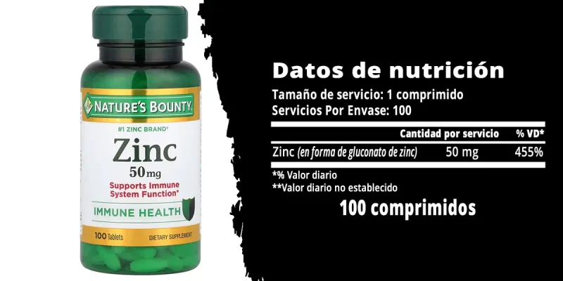 Nature's Bounty Zinc 50 mg, 100 comprimidos