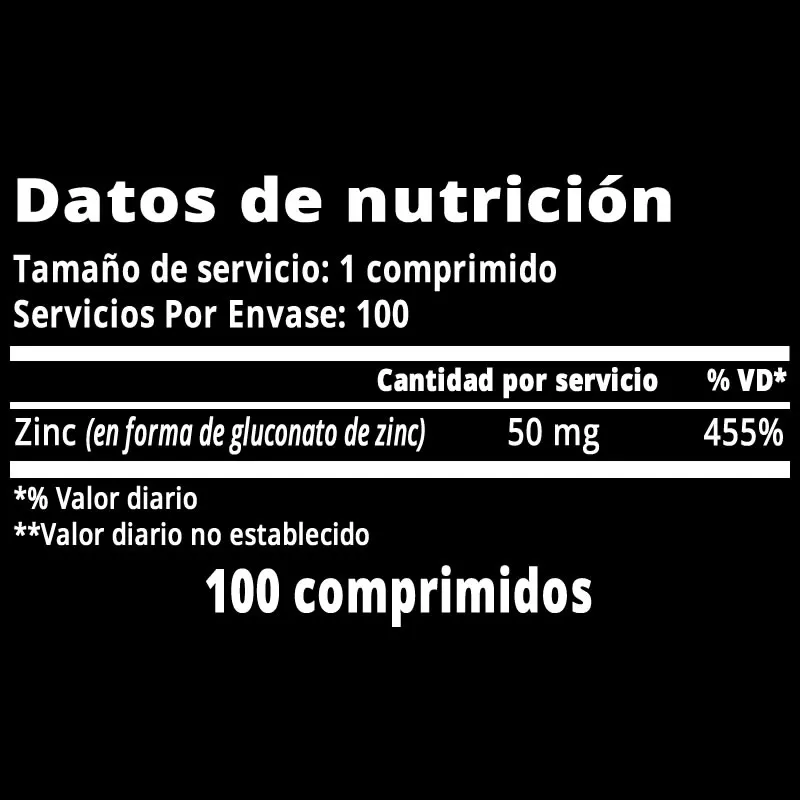 Nature's Bounty Zinc 50 mg, 100 comprimidos