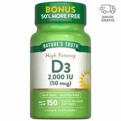 Nature's Truth, Vitamina D3 de alta potencia, 250 mcg (10.000 UI)