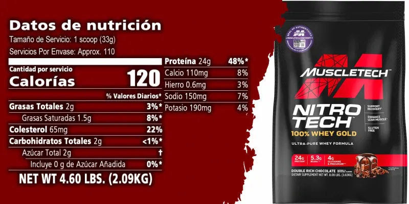 Nitrotech 100% Whey Gold 8 lb