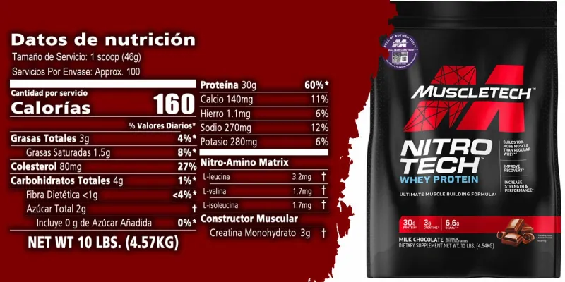 Nitrotech Whey Protein 10 lb