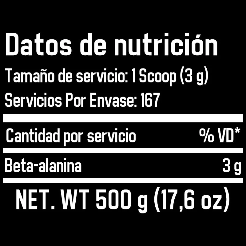Nutricost Beta-alanina, 500 g (17,9 oz) 167 Servicios 