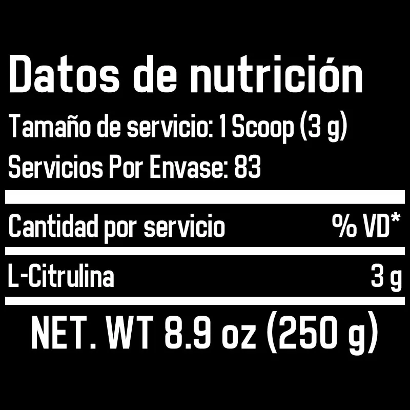 Nutricost L-citrulina pura (base) en polvo 8.82 oz, 83 porciones