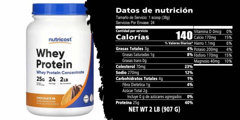 Nutricost Whey Protein, 907 g (2 lb)