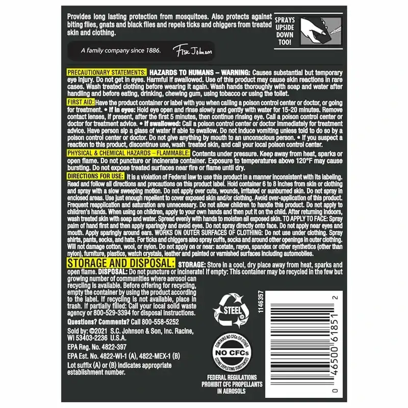 OFF! Sportsmen Repelente de Insectos de Madera Profunda, Repelente de Mosquitos 8 oz