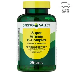 Spring Valley Supervitamina B-complejo, 250 Unidades, Tabletas de Suplemento Dietético para Apoyar el Metabolismo