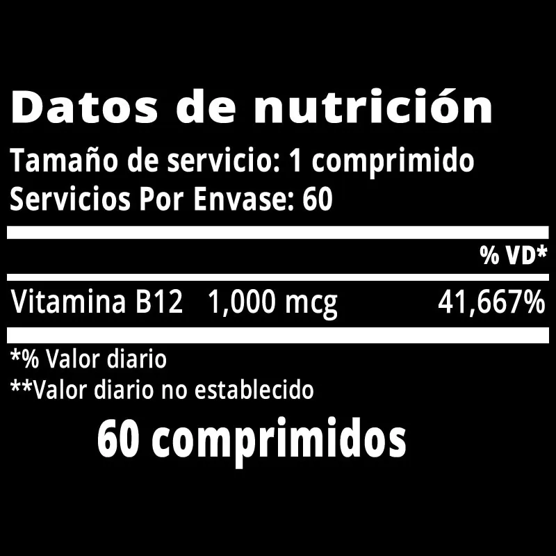 Spring Valley Vitamina B12, 1000 mcg, 60 unidades