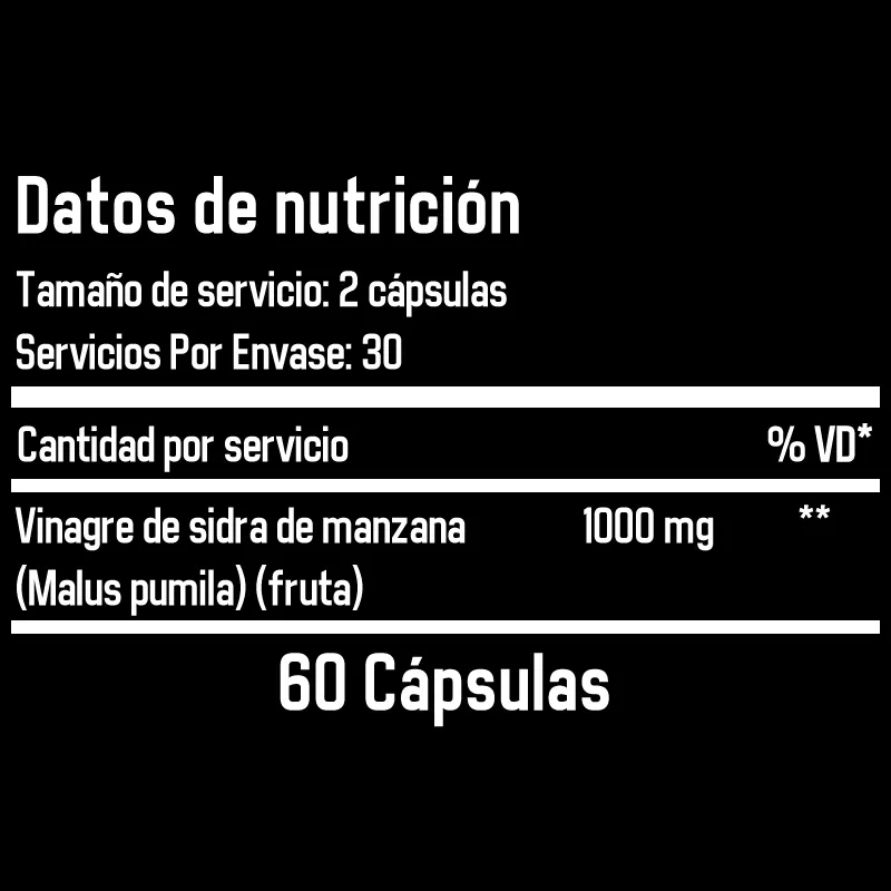 Vinagre de sidra de manzana 1000 mg Suplemento diario de bienestar