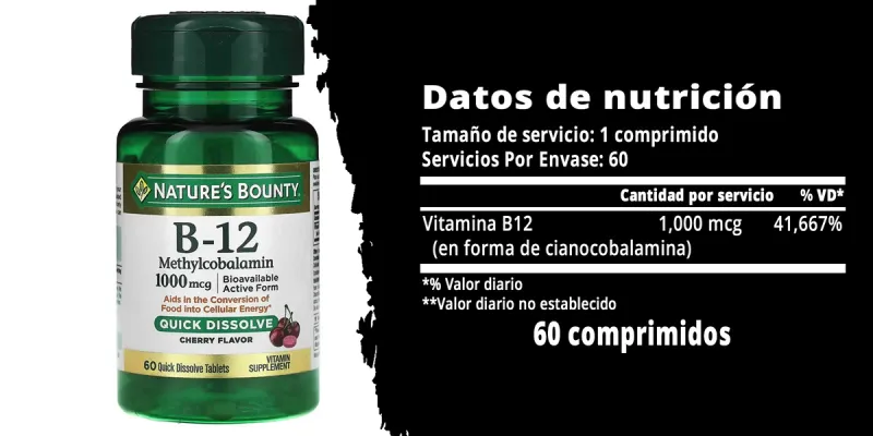 Nature's Bounty Vitamina B12, 1000mcg