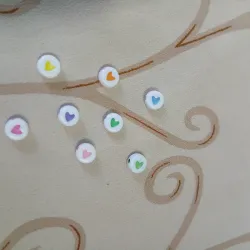 Cuenas de corazones BLANCO-COLOR