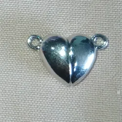 Paquete de 10 corazones inmanetizado plateados