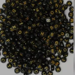 Paquete de letras NEGRAS-DORADAS surtidas
