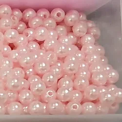 Paquete de perlas rosa clara 6mm