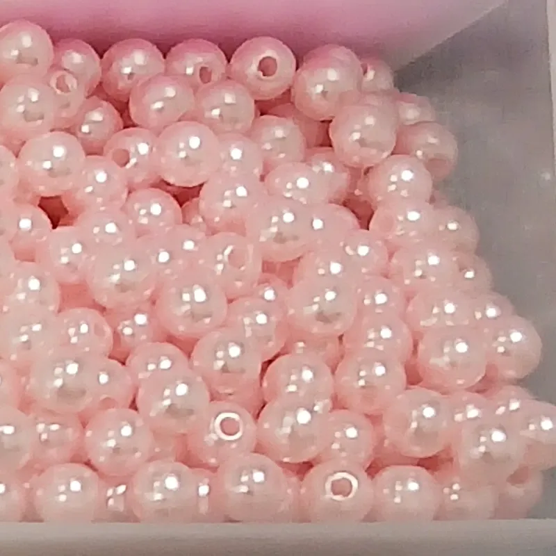 Paquete de perlas rosa clara 6mm