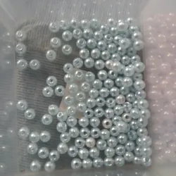 Perlas plásticas de 4mm azules 