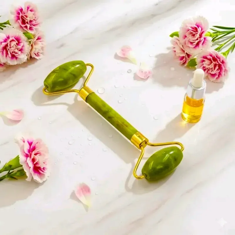 Rodillo facial de cuarzo verde💚