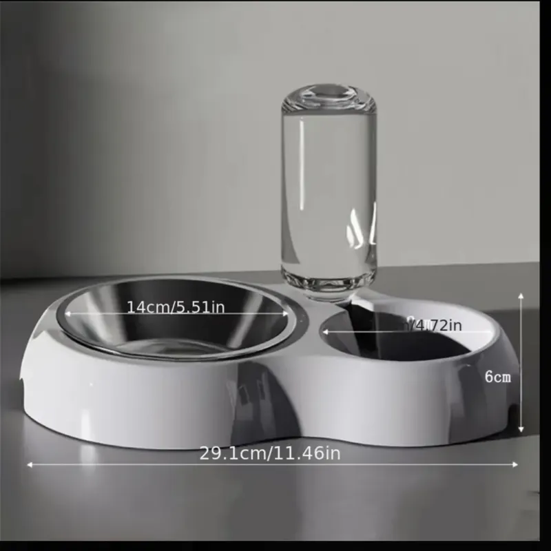 plato doble para mascotas