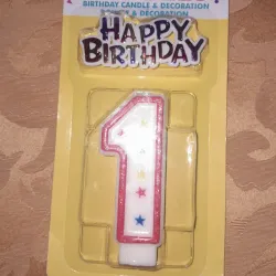 Topper de happy birthday y velita #1